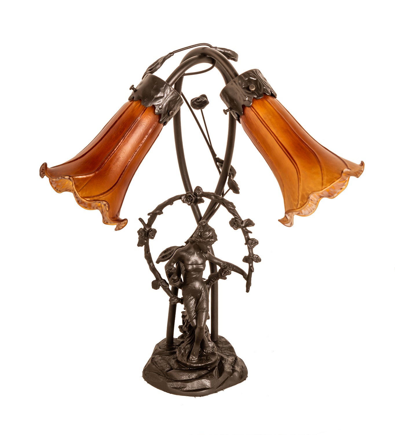 Meyda Tiffany - 11822 - Two Light Accent Lamp - Amber - Mahogany Bronze