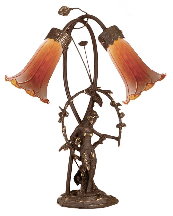 Meyda Tiffany - 11822 - Two Light Accent Lamp - Amber - Mahogany Bronze