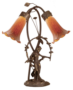 Meyda Tiffany - 11822 - Two Light Accent Lamp - Amber - Mahogany Bronze