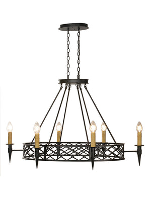 Meyda Tiffany - 18600 - Six Light Chandelier - Topridge - Textured Black