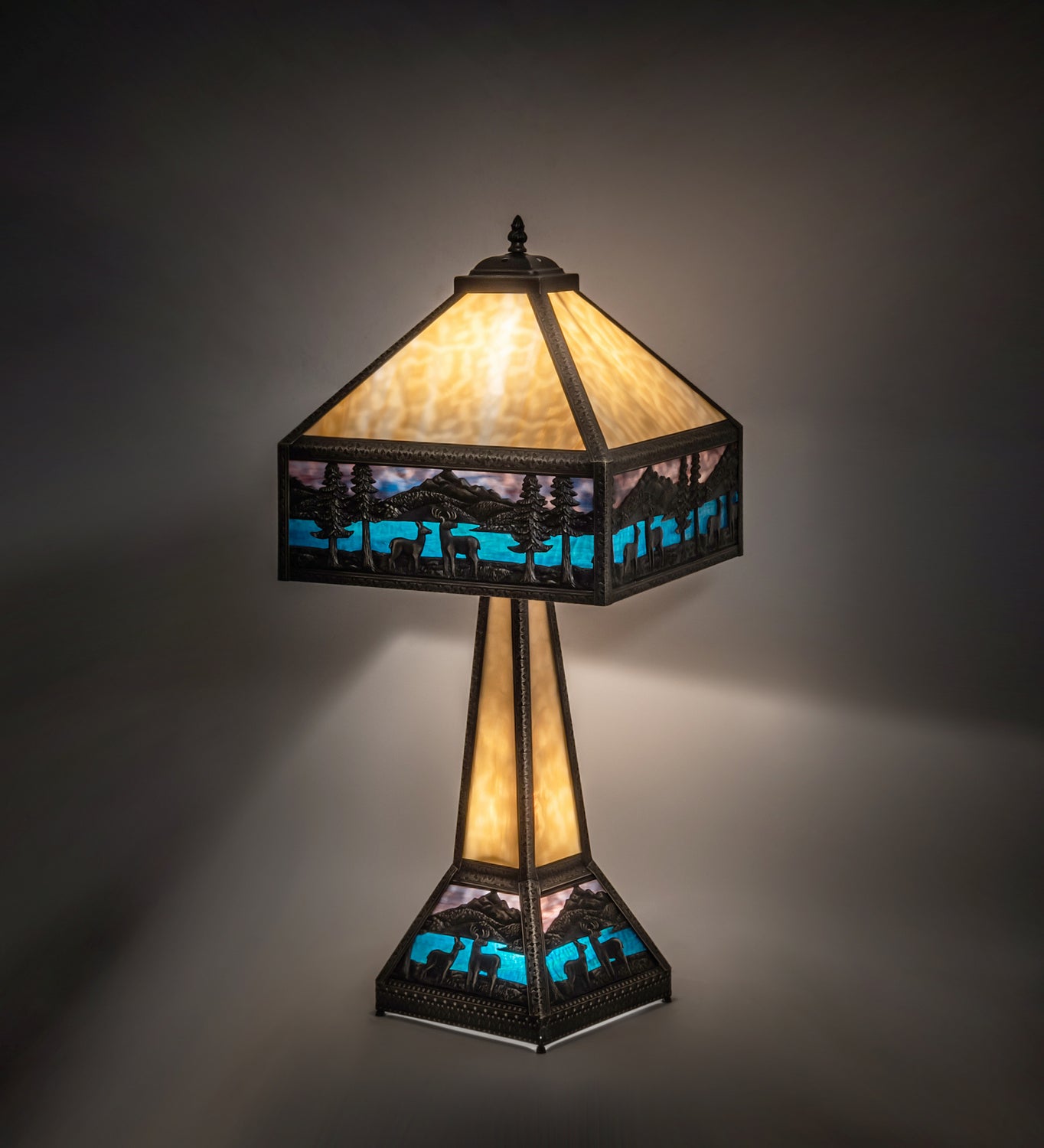 Meyda Tiffany - 19632 - Two Light Table Lamp - Deer Lodge - Craftsman Brown