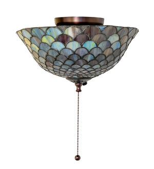 Meyda Tiffany - 27451 - Fan Light Fixture - Tiffany Fishscale - Green/Blue