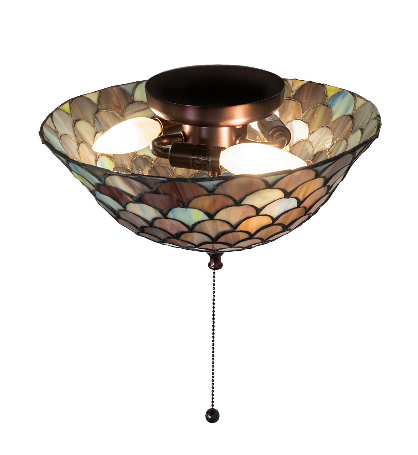 Meyda Tiffany - 27451 - Fan Light Fixture - Tiffany Fishscale - Green/Blue