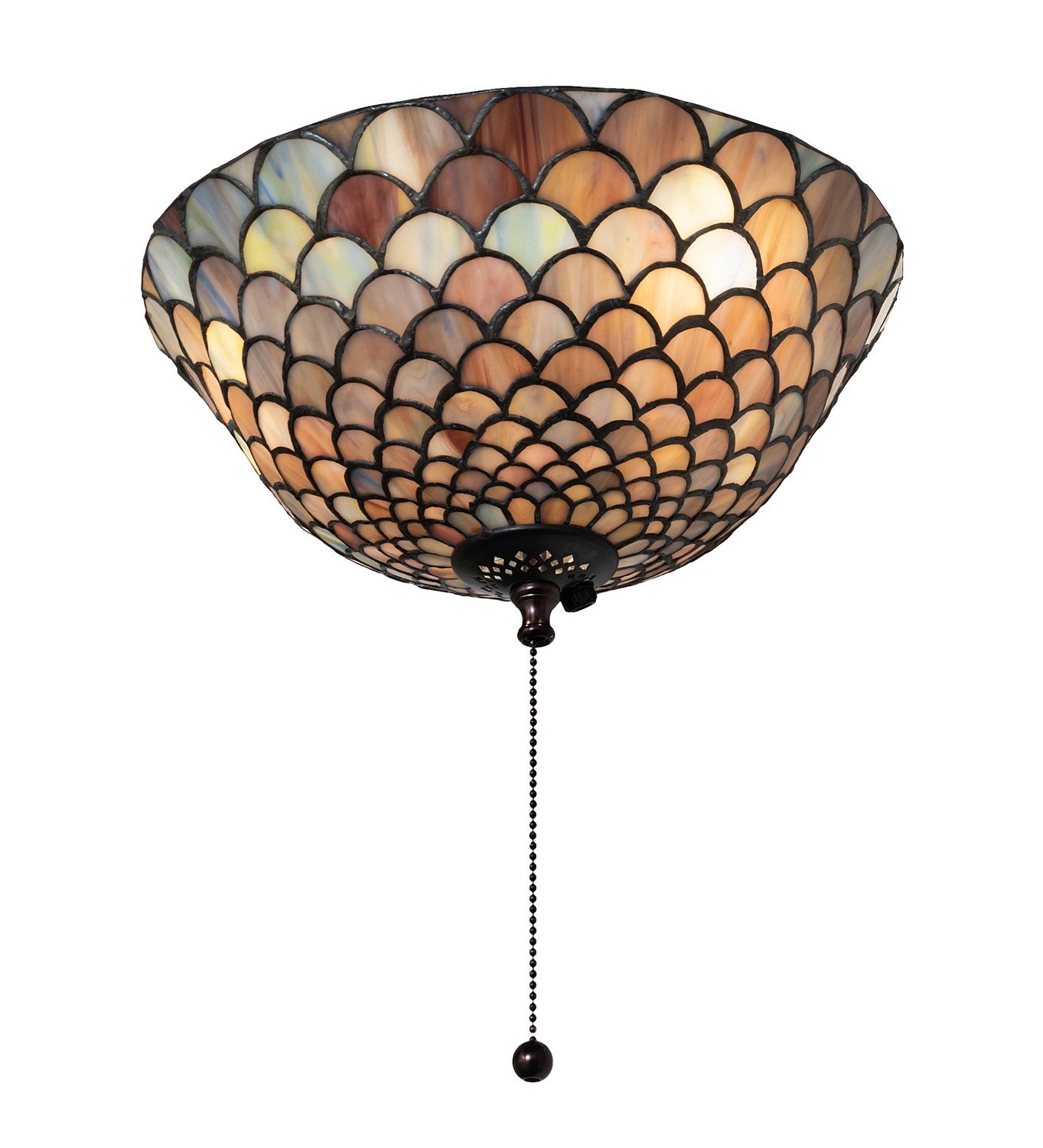 Meyda Tiffany - 27451 - Fan Light Fixture - Tiffany Fishscale - Green/Blue