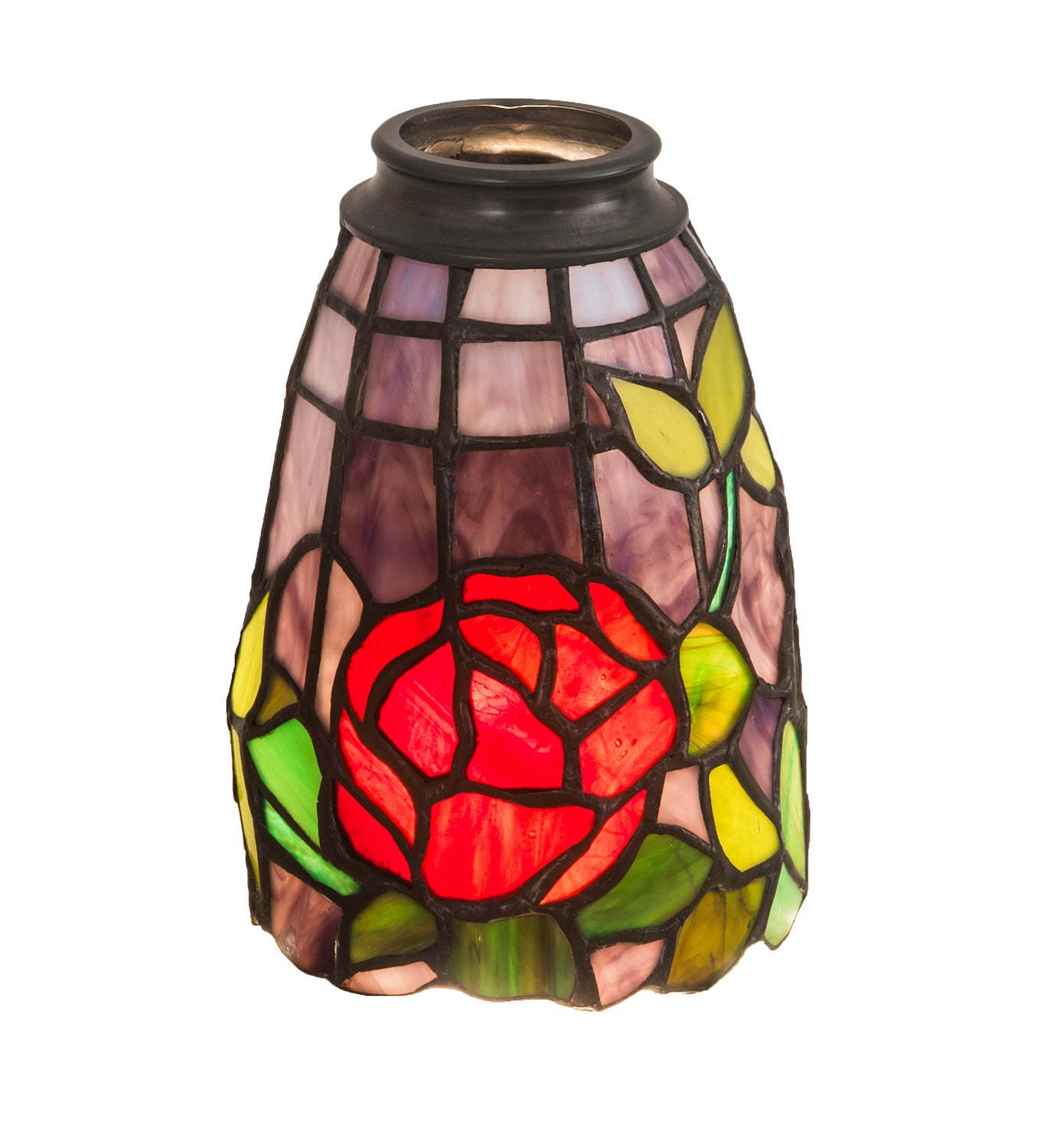 Meyda Tiffany - 27465 - Fan Light Shade - Rosebush - Pr Burgundy Orange