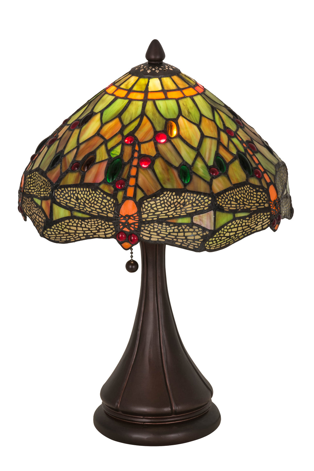 Meyda Tiffany - 28460 - One Light Accent Lamp - Tiffany Hanginghead Dragonfly - Mahogany Bronze