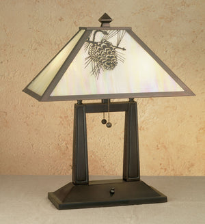 Meyda Tiffany - 28643 - Two Light Table Lamp - Winter Pine - Timeless Bronze