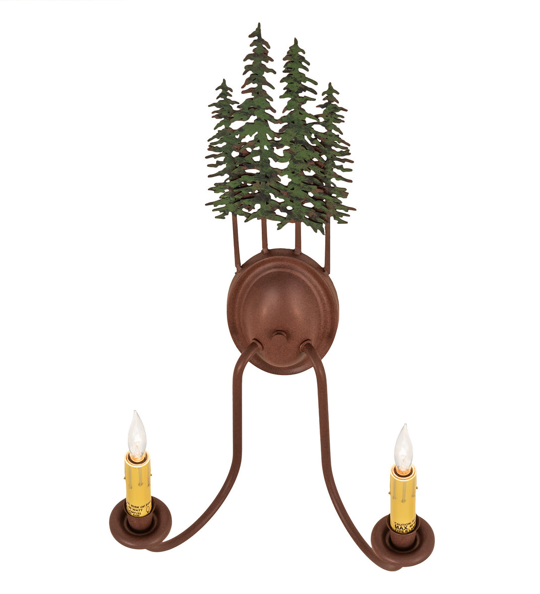 Meyda Tiffany - 29460 - Two Light Wall Sconce Hardware - Tall Pines - Rust/Green Trees