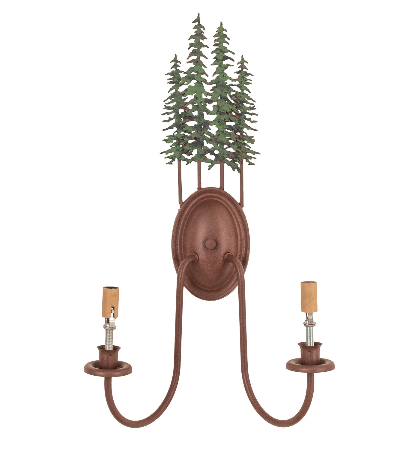 Meyda Tiffany - 29460 - Two Light Wall Sconce Hardware - Tall Pines - Rust/Green Trees