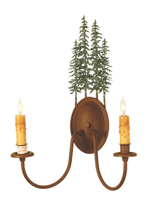 Meyda Tiffany - 29460 - Two Light Wall Sconce Hardware - Tall Pines - Rust/Green Trees