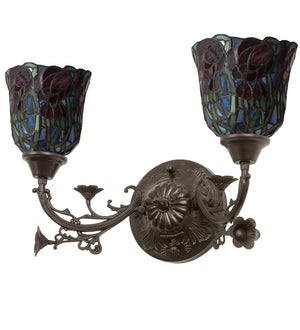 Meyda Tiffany - 36911 - Two Light Wall Sconce - Red Rosebud - Bronze