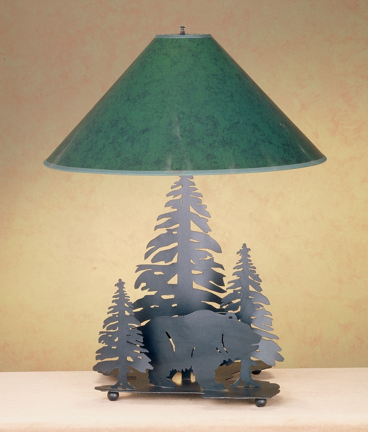 Meyda Tiffany - 49330 - Table Base Hardware - Grizzly Bear Through The Trees - Textured Black