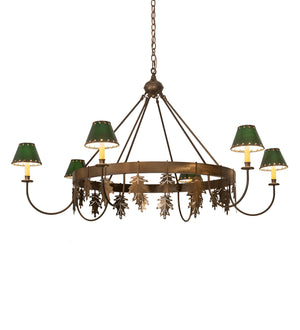 Meyda Tiffany - 51291 - Six Light Chandelier - Oak Leaf - Antique Copper