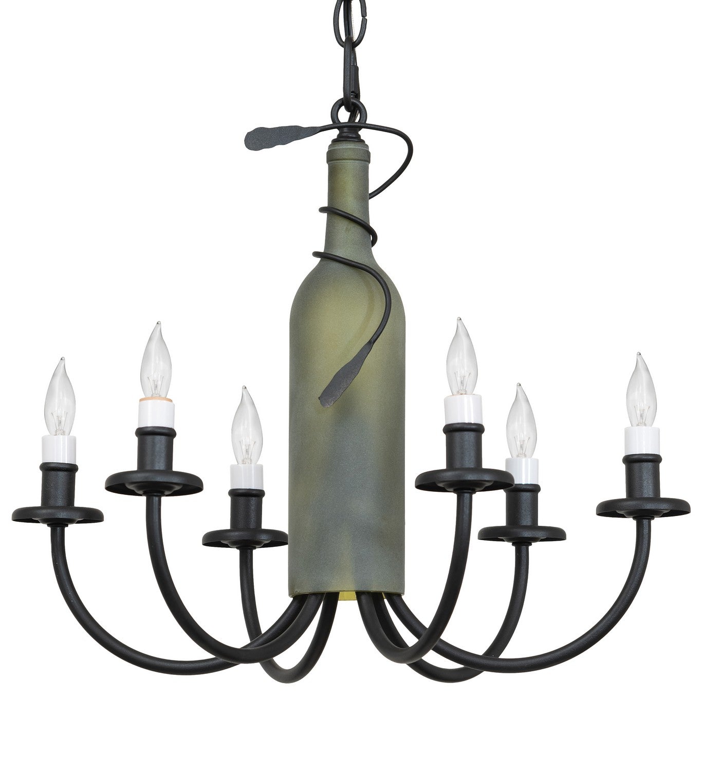 Meyda Tiffany - 65616 - Six Light Chandelier - Tuscan Vineyard - Textured Black