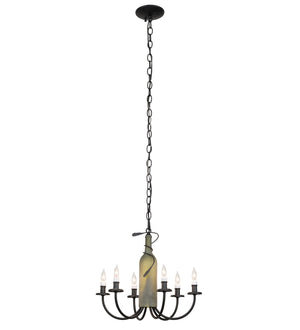 Meyda Tiffany - 65616 - Six Light Chandelier - Tuscan Vineyard - Textured Black