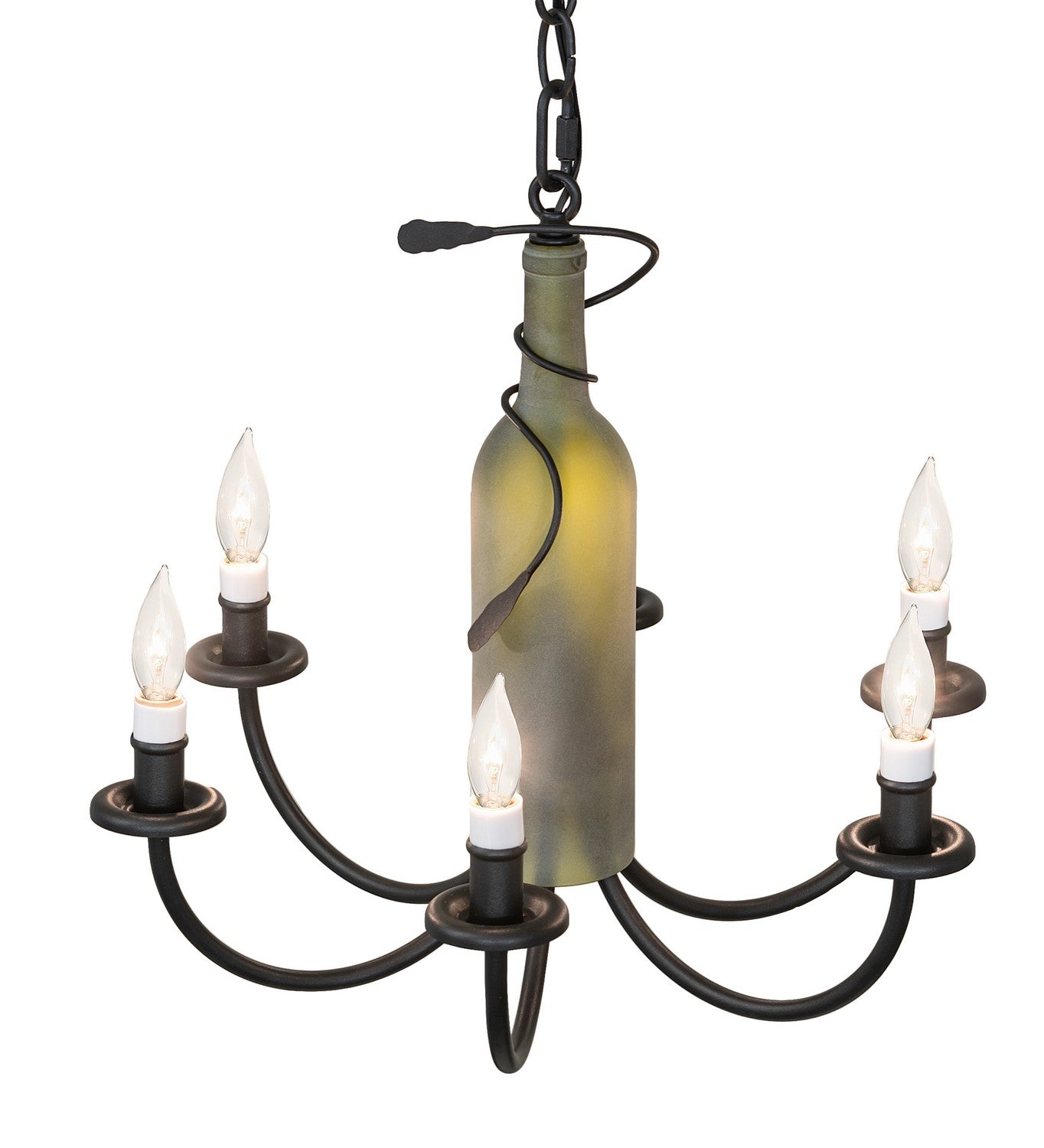 Meyda Tiffany - 65616 - Six Light Chandelier - Tuscan Vineyard - Textured Black