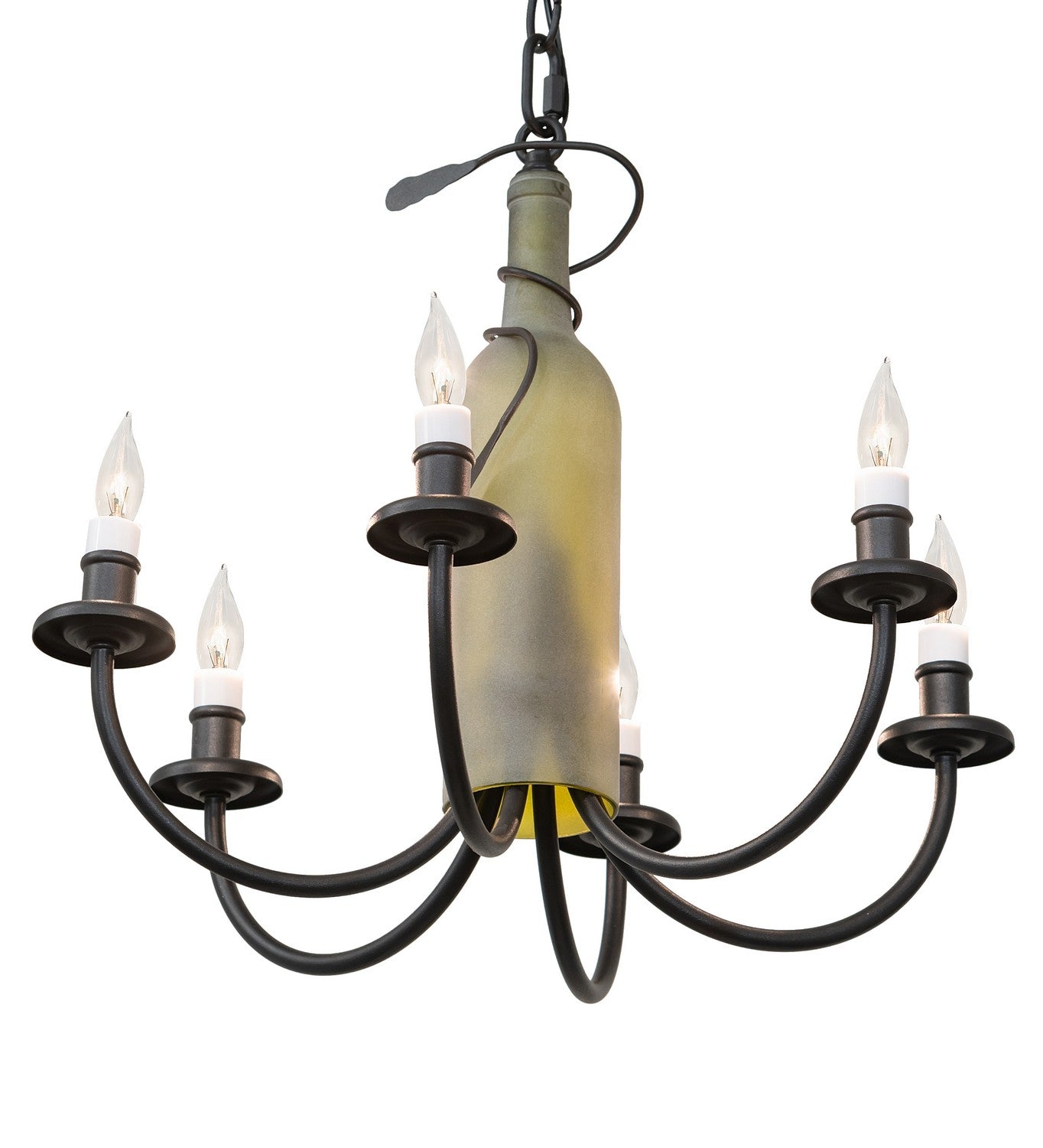 Meyda Tiffany - 65616 - Six Light Chandelier - Tuscan Vineyard - Textured Black