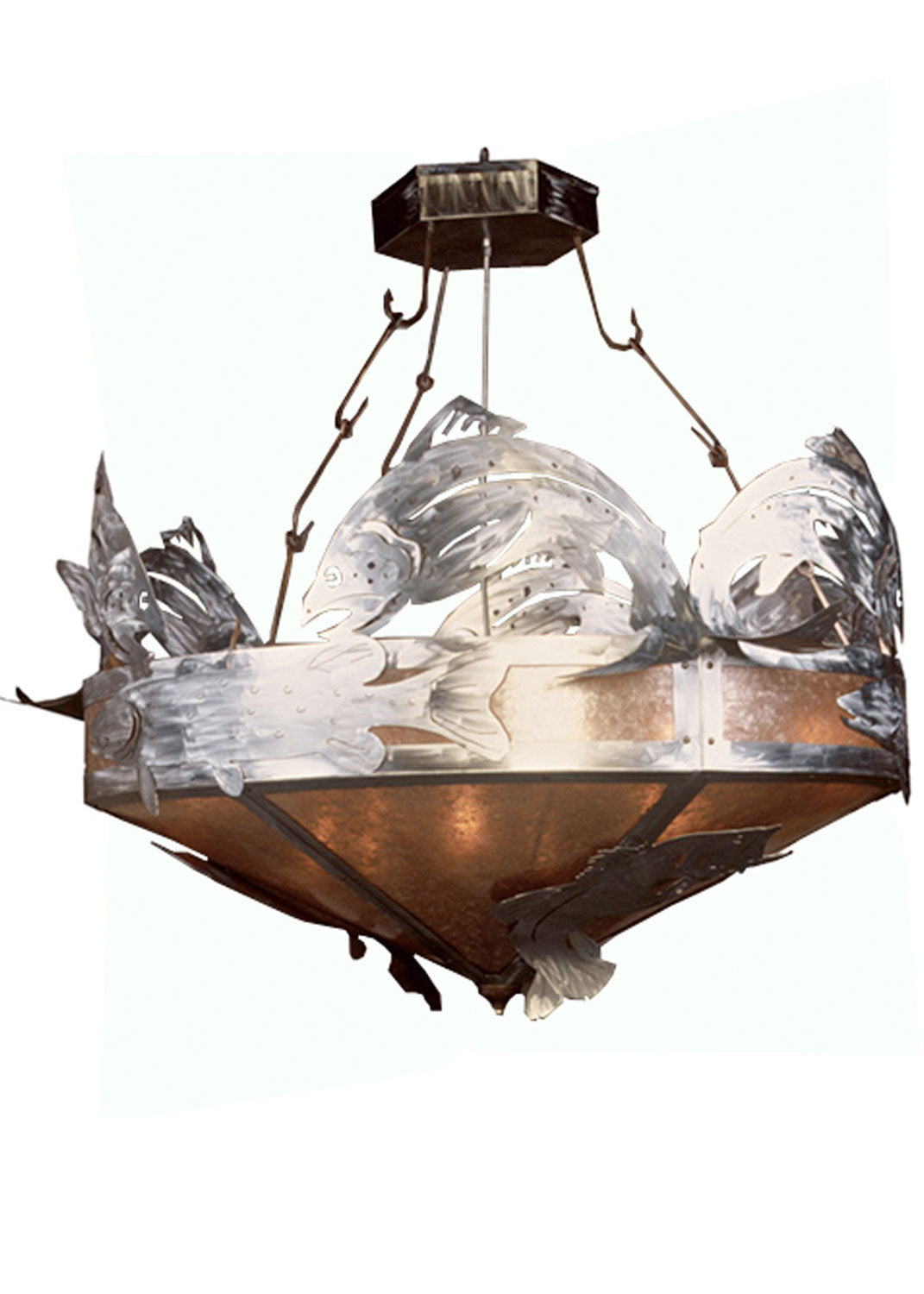 Meyda Tiffany - 66539 - 12 Light Inverted Pendant - Catch Of The Day - Steel