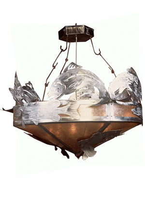 Meyda Tiffany - 66539 - 12 Light Inverted Pendant - Catch Of The Day - Steel