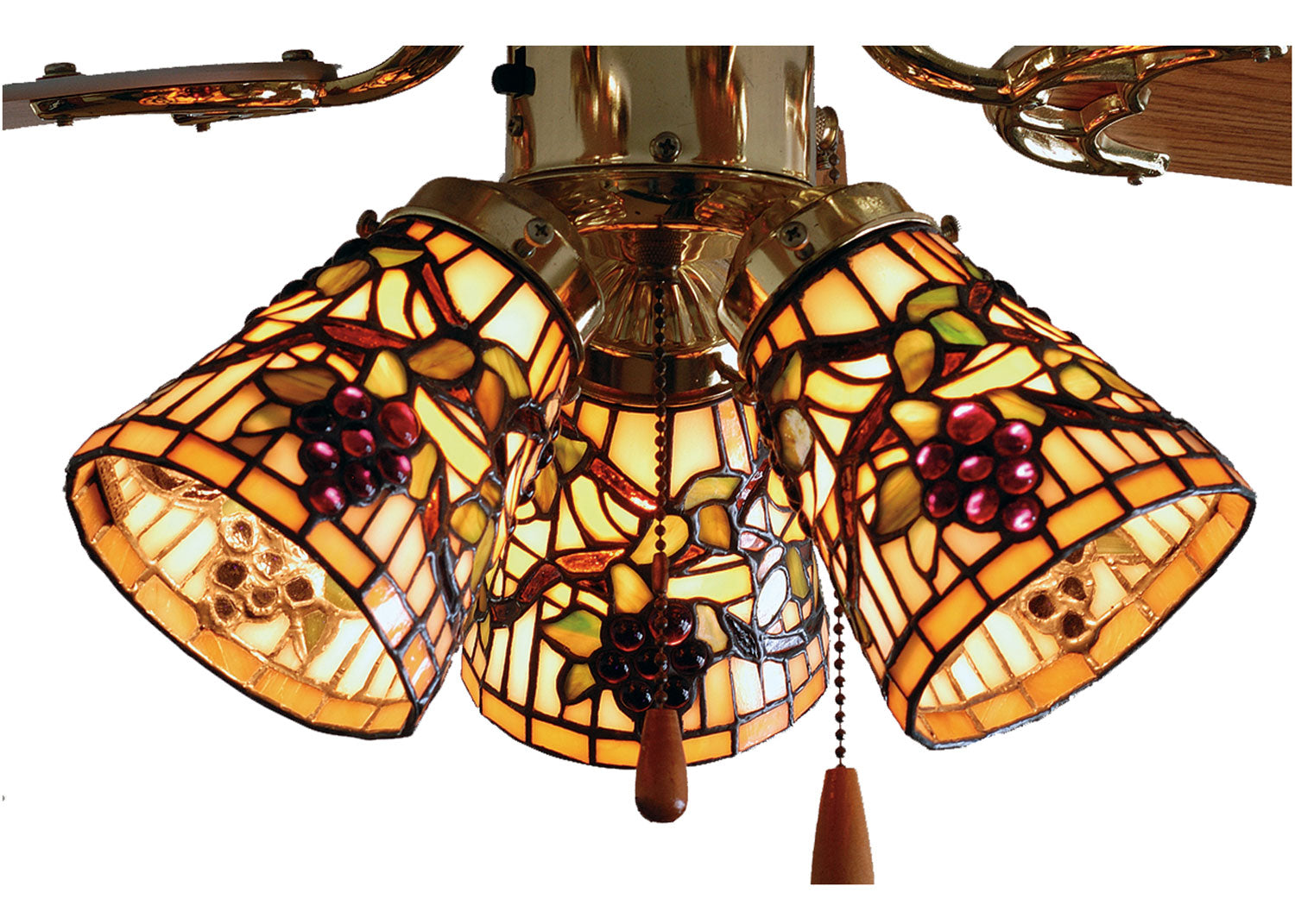 Meyda Tiffany - 67013 - Fan Light Shade - Jeweled Grape - Antique Brass