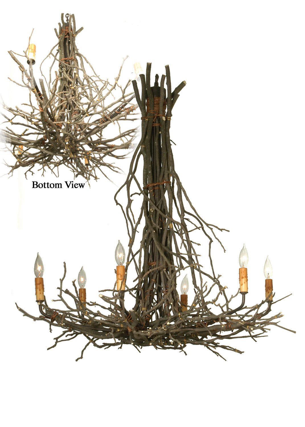 Meyda Tiffany - 67729 - Six Light Chandelier - Twigs - Mahogany Bronze