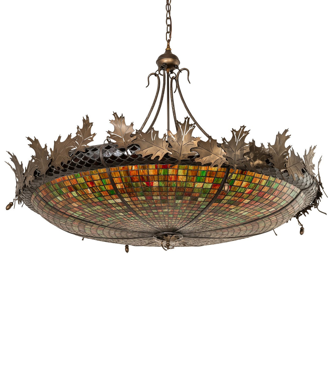 Meyda Tiffany - 68577 - Eight Light Pendant - Greenbriar Oak - Antique Copper