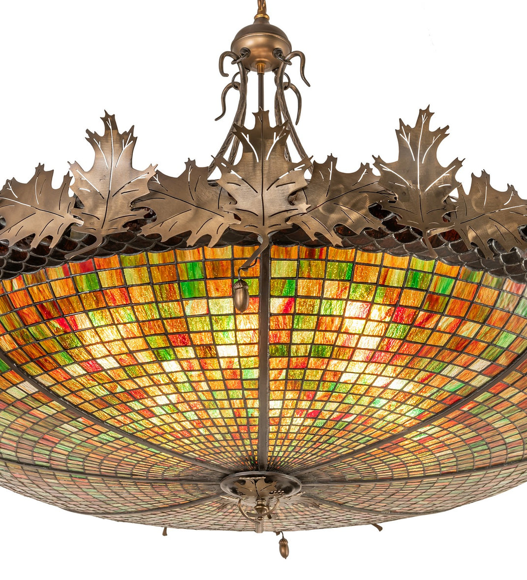 Meyda Tiffany - 68577 - Eight Light Pendant - Greenbriar Oak - Antique Copper