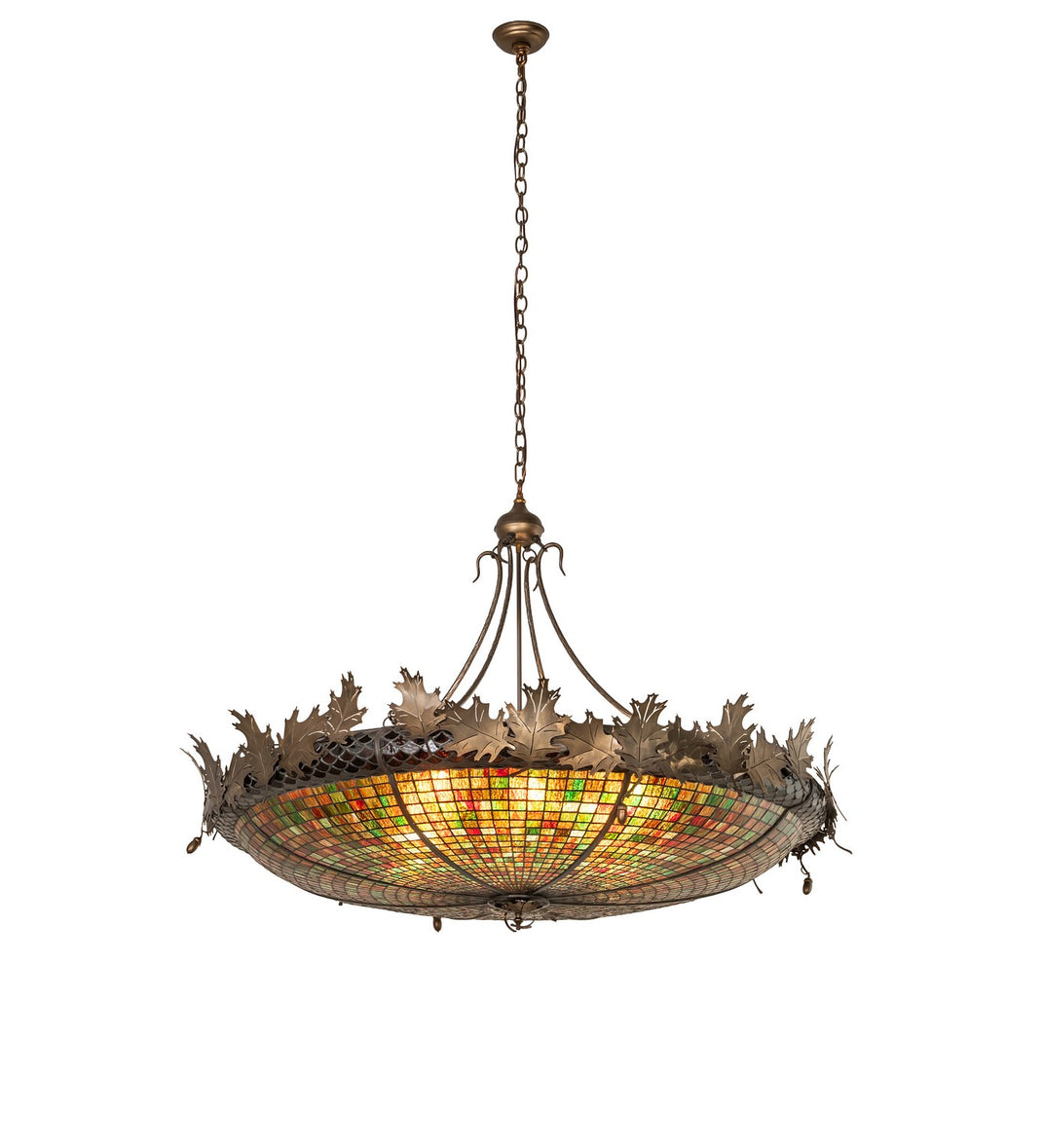 Meyda Tiffany - 68577 - Eight Light Pendant - Greenbriar Oak - Antique Copper