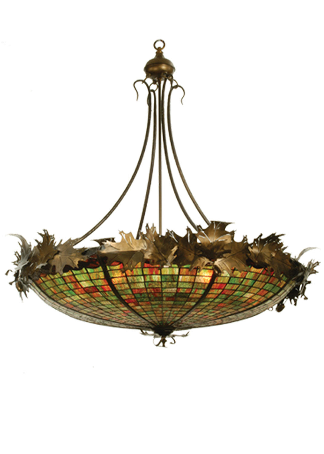 Meyda Tiffany - 68577 - Eight Light Pendant - Greenbriar Oak - Antique Copper