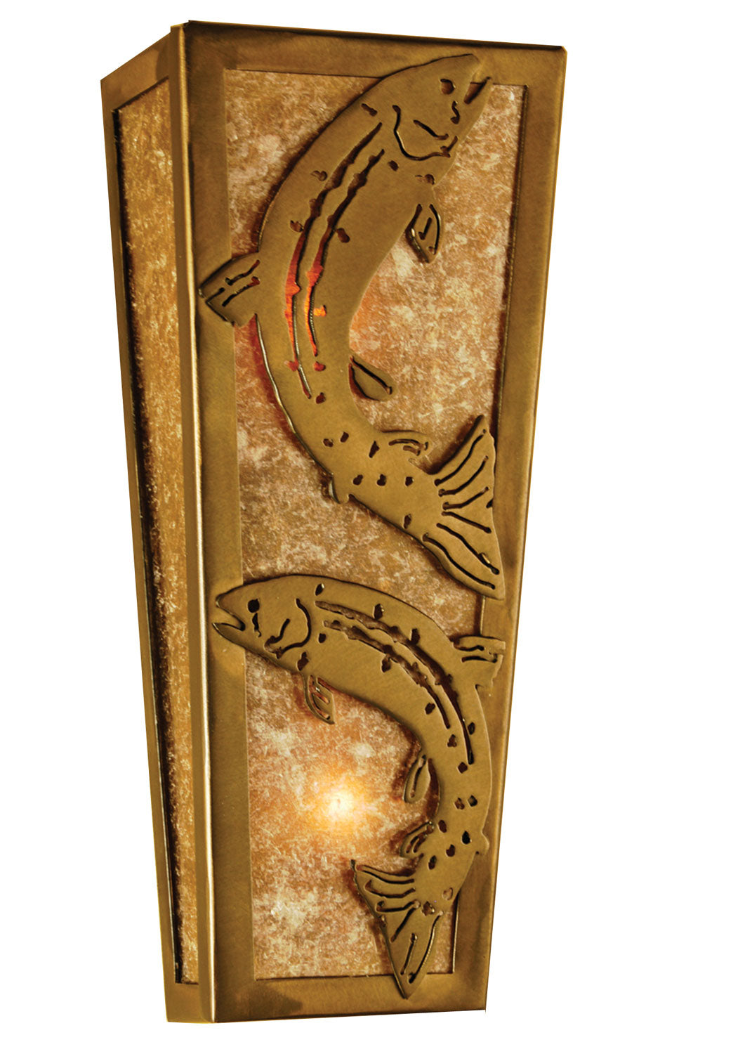 Meyda Tiffany - 69242 - Two Light Wall Sconce - Leaping Trout - Antique Copper