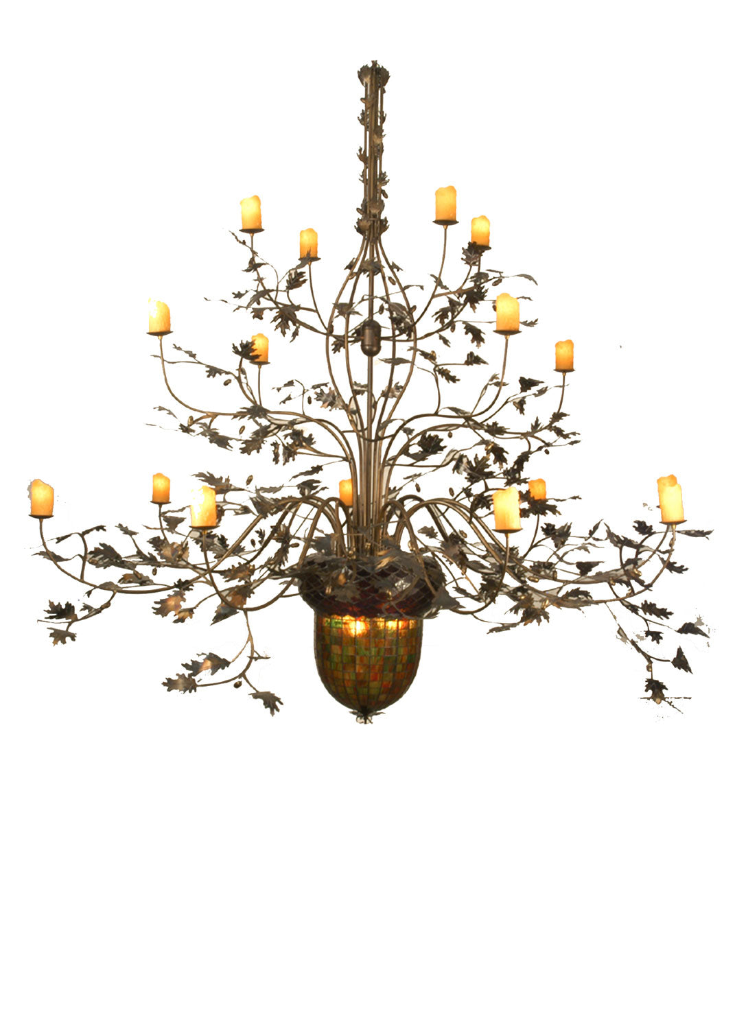 Meyda Tiffany - 69366 - 19 Light Chandelier - Greenbriar Oak - Antique Copper