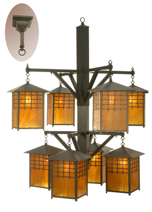 Meyda Tiffany - 72076 - Eight Light Chandelier - Castille - Craftsman Brown