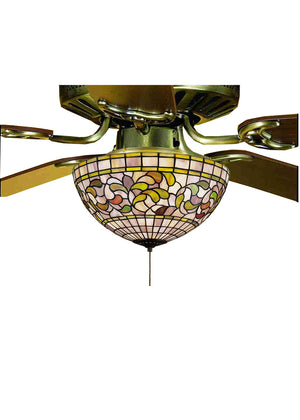 Meyda Tiffany - 72650 - Three Light Fan Light Fixture - Tiffany Turning Leaf - Mahogany Bronze