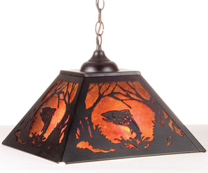 Meyda Tiffany - 74031 - Two Light Pendant - Leaping Trout - Textured Black