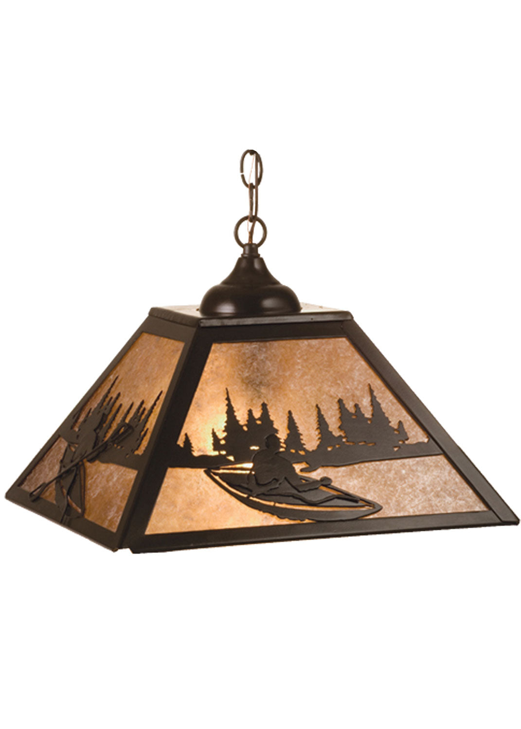 Meyda Tiffany - 74156 - Two Light Pendant - Kayak On Lake - Timeless Bronze