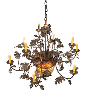 Meyda Tiffany - 79860 - 11 Light Chandelier - Greenbriar Oak - Antique Copper