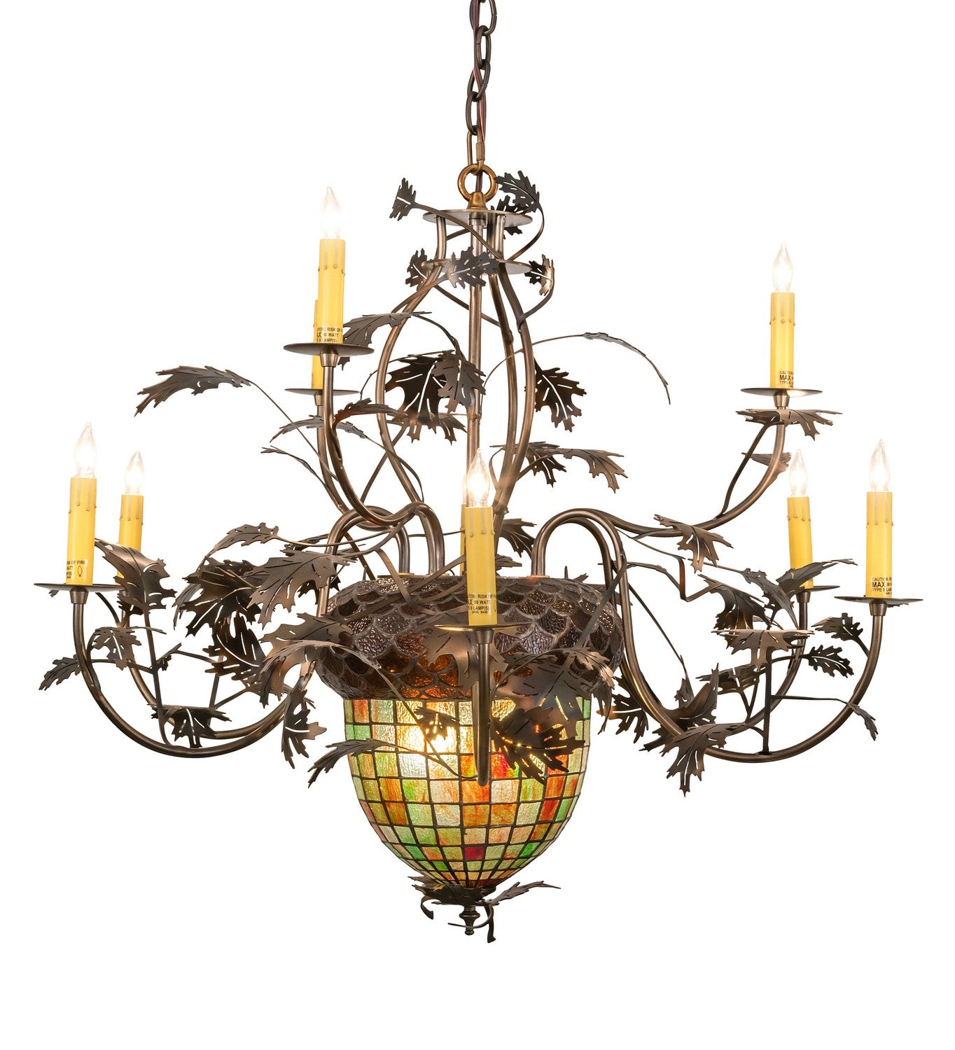 Meyda Tiffany - 79860 - 11 Light Chandelier - Greenbriar Oak - Antique Copper