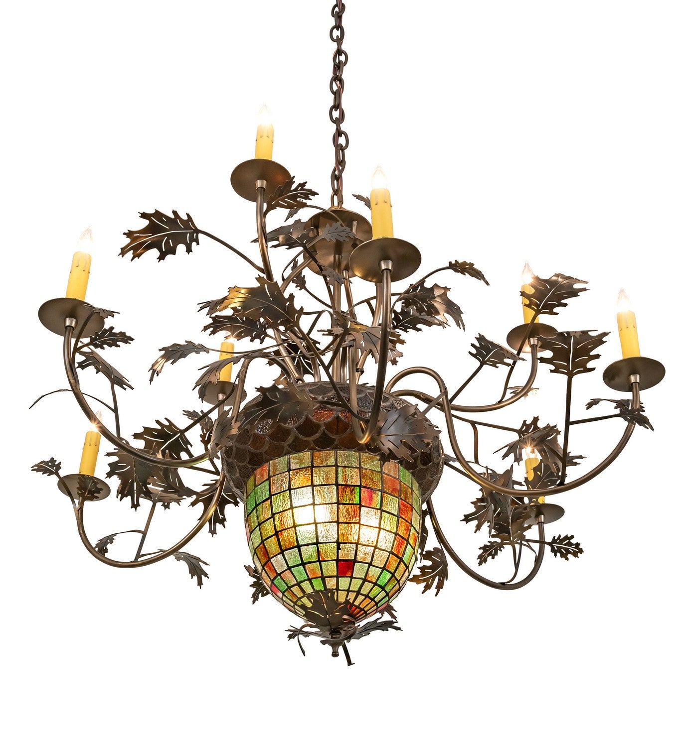 Meyda Tiffany - 79860 - 11 Light Chandelier - Greenbriar Oak - Antique Copper