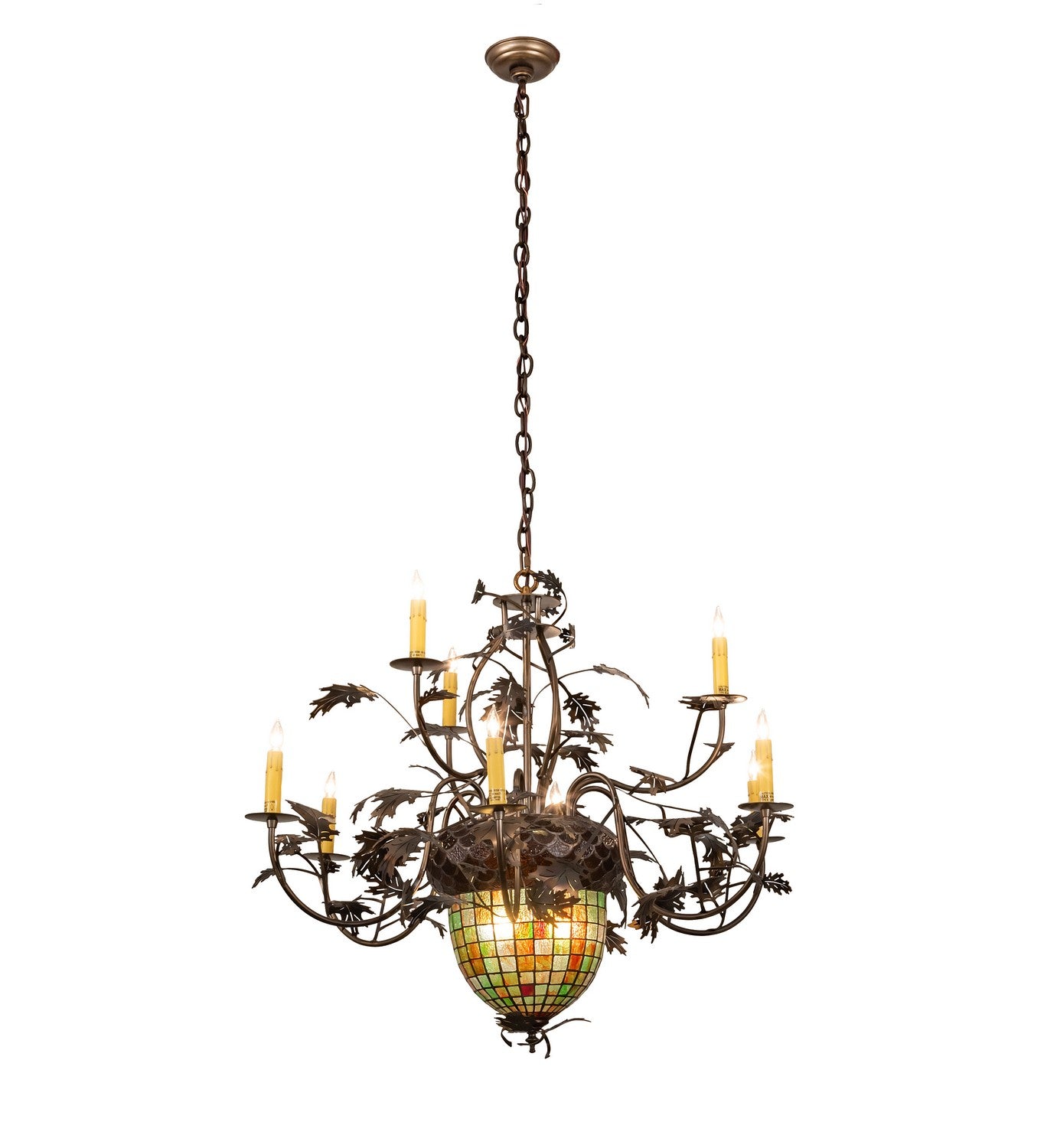 Meyda Tiffany - 79860 - 11 Light Chandelier - Greenbriar Oak - Antique Copper