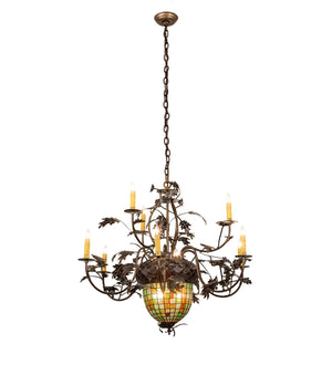 Meyda Tiffany - 79860 - 11 Light Chandelier - Greenbriar Oak - Antique Copper