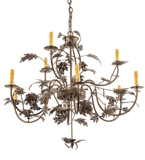 Meyda Tiffany - 79860 - 11 Light Chandelier - Greenbriar Oak - Antique Copper