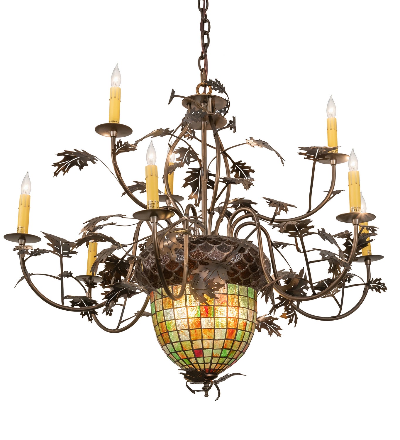 Meyda Tiffany - 79860 - 11 Light Chandelier - Greenbriar Oak - Antique Copper