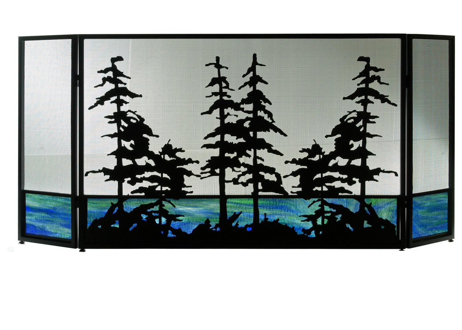 Meyda Tiffany - 81106 - Fireplace Screen - Tall Pines - Textured Black