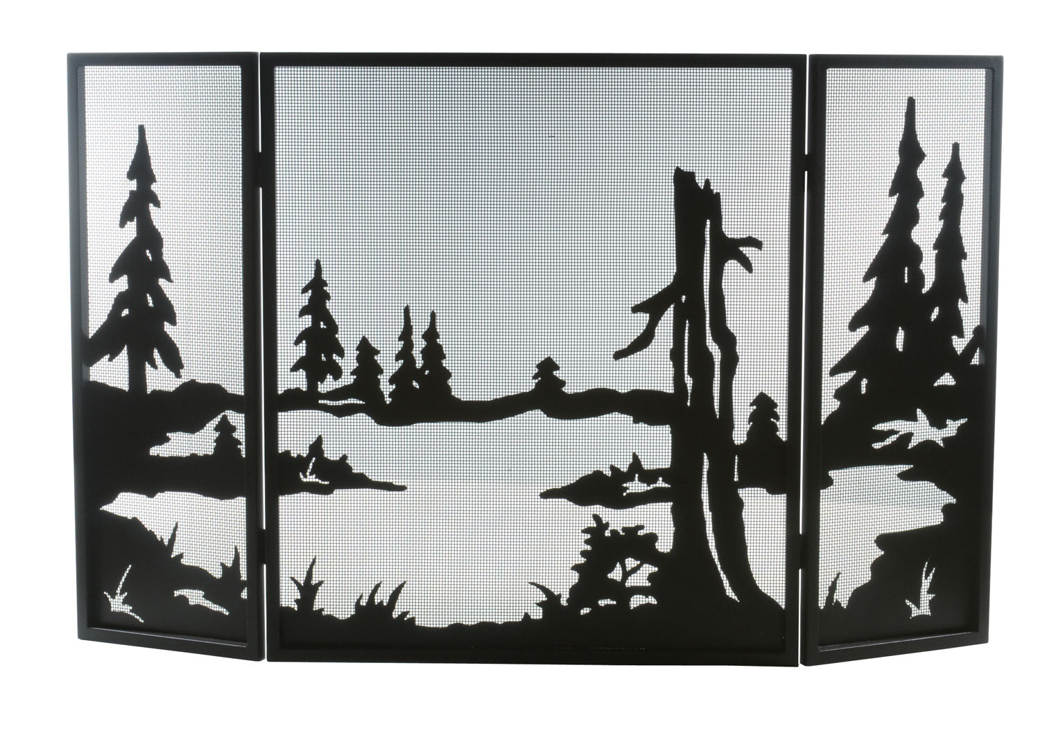 Meyda Tiffany - 81150 - Fireplace Screen - Quiet Pond - Textured Black