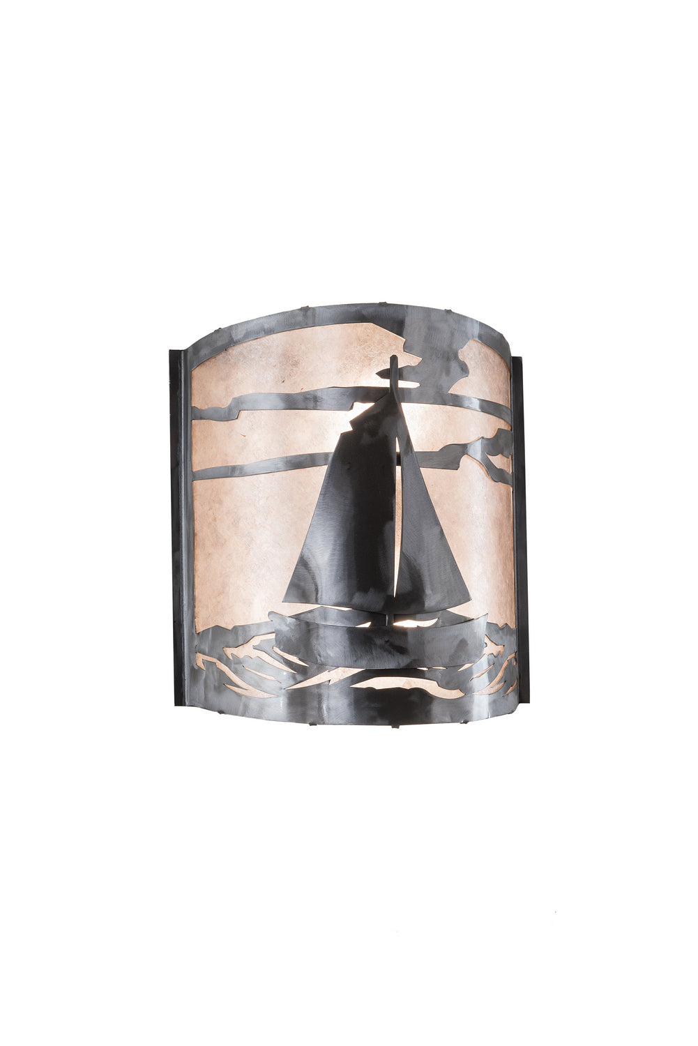 Meyda Tiffany - 82563 - Two Light Wall Sconce - Sailboat - Industrial Steel