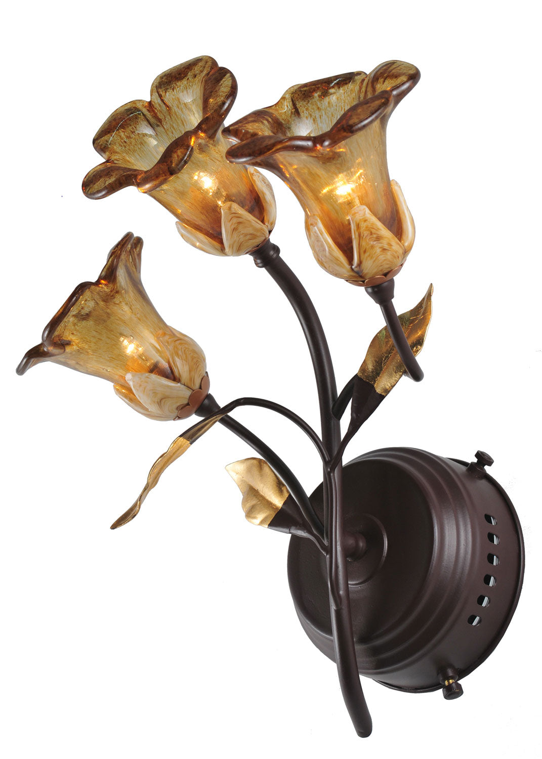 Meyda Tiffany - 82752 - Three Light Wall Sconce - Celestial Bouquet - Mahogany Bronze