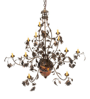 Meyda Tiffany - 98524 - 14 Light Chandelier - Greenbriar Oak - Antique Copper