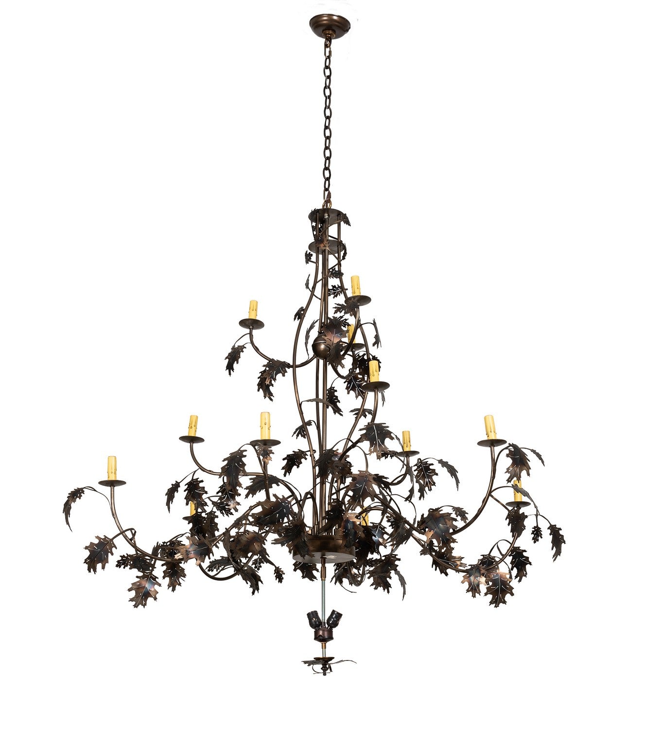 Meyda Tiffany - 98524 - 14 Light Chandelier - Greenbriar Oak - Antique Copper