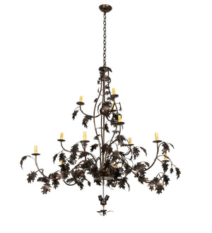 Meyda Tiffany - 98524 - 14 Light Chandelier - Greenbriar Oak - Antique Copper