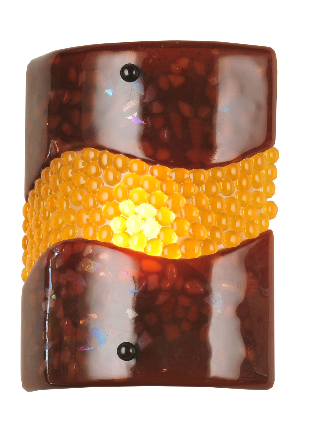 Meyda Tiffany - 98905 - One Light Wall Sconce - Metro Fusion - Amber/Lt Amber Pebbles